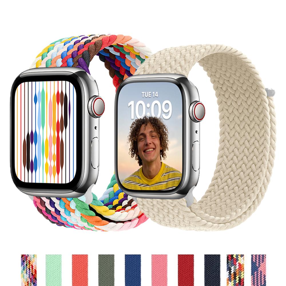Band For Apple watch strap 44mm 40mm 45mm 41mm 42mm ultra 49mm correa Braided Solo Loop bracelet Apple watch series 7 3 5 se 6 8