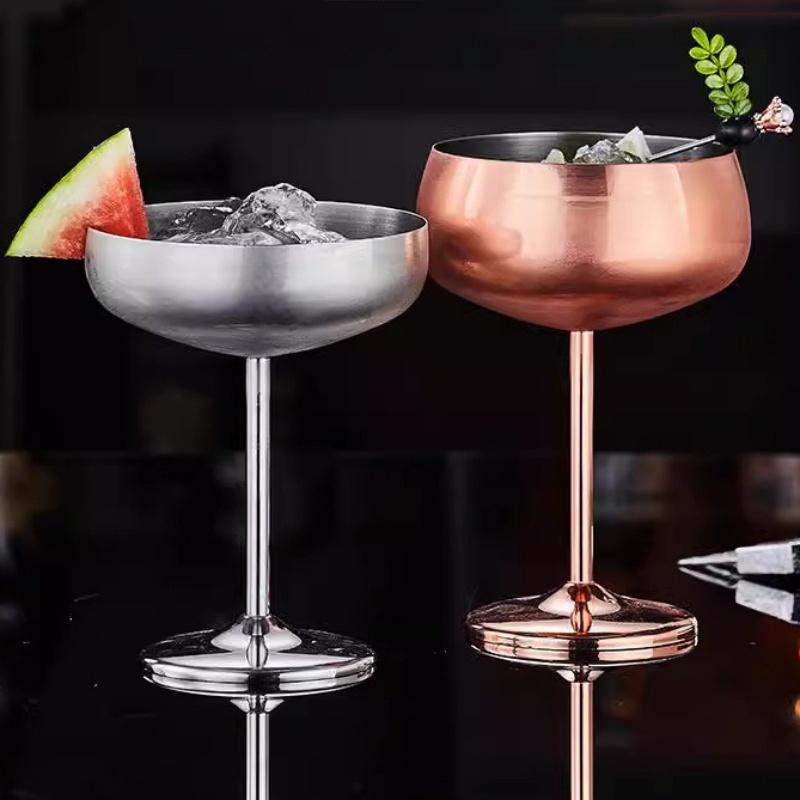 Cocktailglas i rostfritt stål Mattpolerad Vodkakopp Juice Sprit Champagnekalk Bägare Fest Margarita Dryckesartiklar Kopp