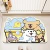 Line Puppy Diatom Mud Floor Mat Bathroom Water Absorption Quick-drying Foot Mat Bathroom Dirt-resistant and Easy To Handle Anti-slip Floor Mat