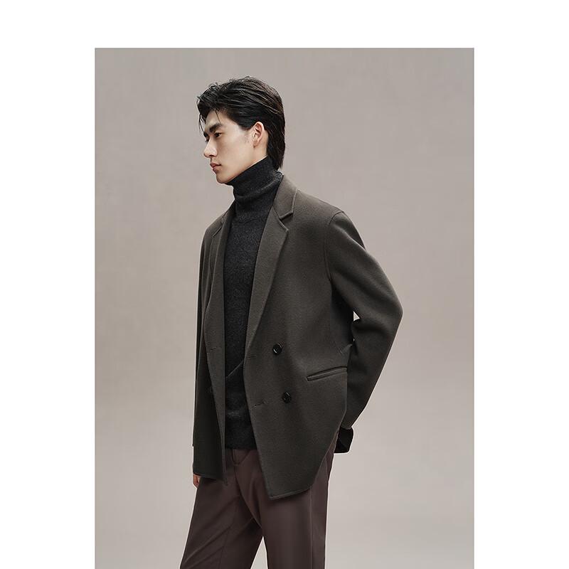 PEACEBIRD Men's Wool Blend Double-Breasted Coat