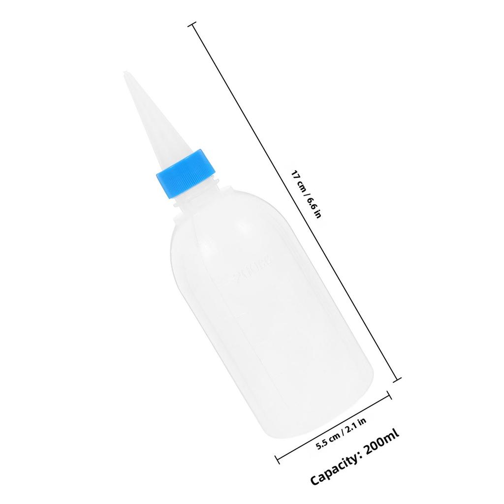 6Pcs Long Dispenser Bottles Transparent Plastic Precision Spout for Sewing Machine Automotive Maintenance Motor Oil
