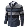 Winter Men's Zipper Stand-up Collar Trend Fleece Thickened Knitted Sweater Men's Cardigan Thickened Autumn Clothes