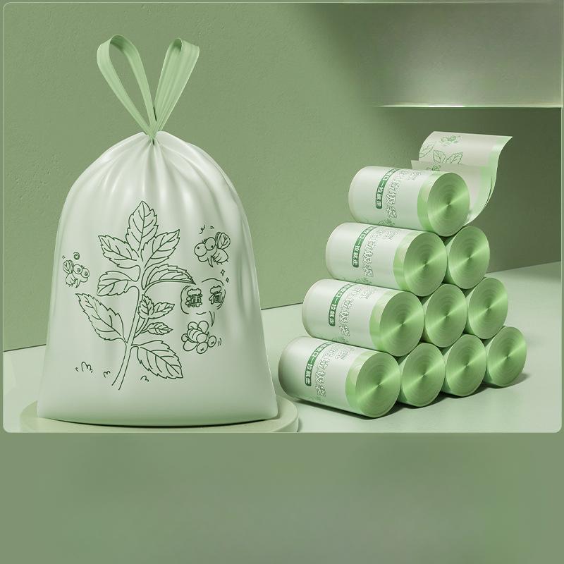 

Мятные мешки для мусора на завязках, ручные пластиковые пакеты для ванной комнаты, бытовые мешки для мусора Mint [50 pieces]