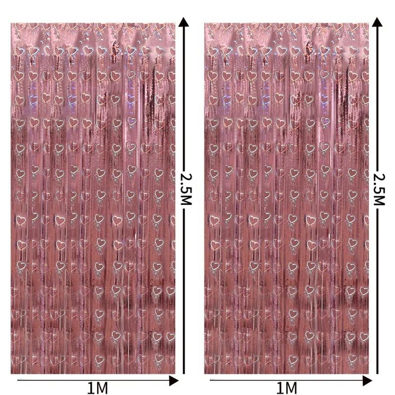 2.5M Love Rain Silk Door Curtain - Wedding Decoration, Proposal Background & Lament Party Supplies