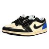 Jordan Air Jordan 1 Breathable Low top Vintage Basketball Shoes Men's Beige Black Blue HQ3437-101(Team6-)
