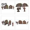 4Pcs Fairy Door Ornaments Hand-Painted Resin Garden Statue Waterproof UV Resistant Outdoor Mini Figurine Courtyard Decorations