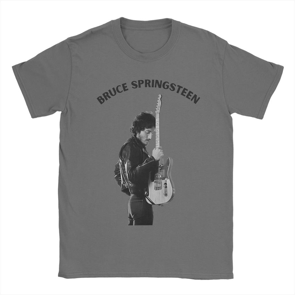 Bruces The E Street Band Springsteens T Shirts Men's Pure Cotton T-Shirt Round Neck Tee Shirt Short Sleeve Clothing Summer
