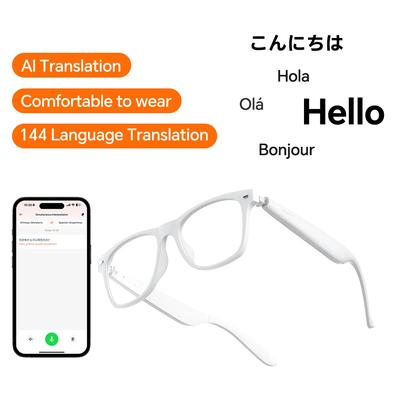 Business KI-Brillen Übersetzer Bluetooth-Kopfhörer Blaulichtfilternde Sonnenbrille Hi-Fi-Audio-Ohrhörer Echtzeit-Übersetzung Headset