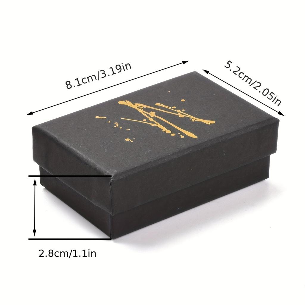 24Pcs Black Jewelry Display Packaging Boxes With Sponge, Valentine's Day Gift Giving Jewelry Decorative Boxes Accessories Small Business Supplies