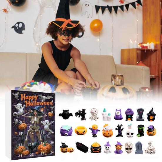 Horror Halloween Advent Calendar Versatile Festive Party 24 Days of Spooky Countdown Pendant Holiday Gifts for Boys Girls