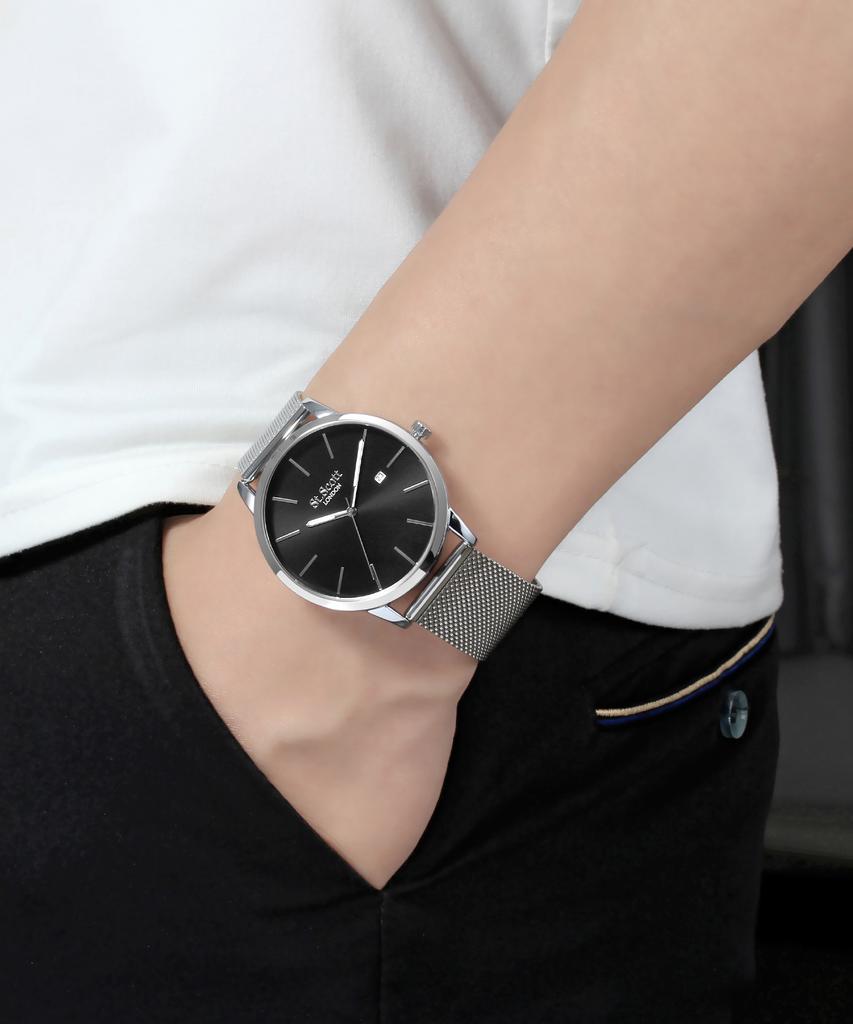 Seinteuseukoteuleondeon Mestor Date Watch (Select 1 Of 3) + Nato Band / St5112M
