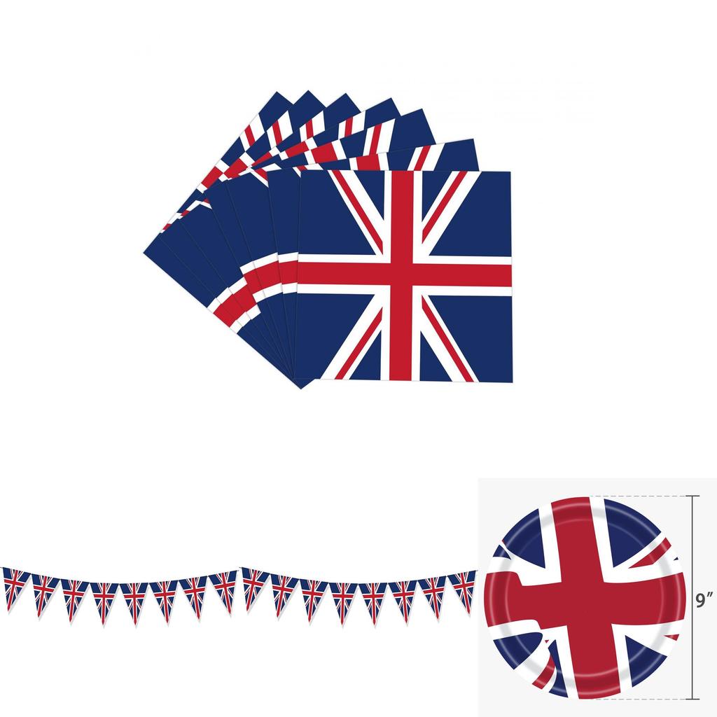 British Flag Party Supplies Set Commemorate The Platinum Jubilee 2022 With This Valuable Multi-functional Kit!