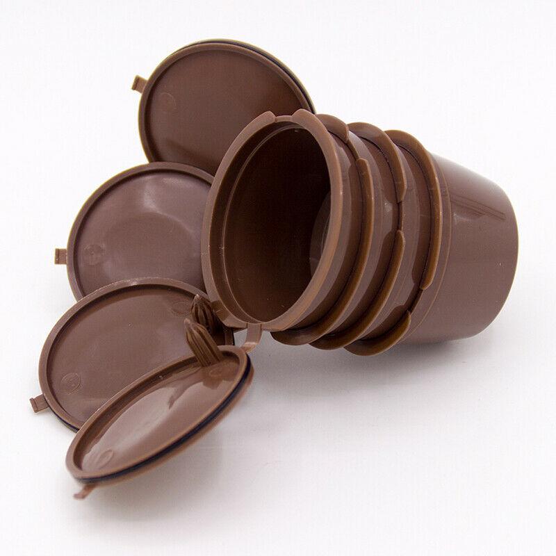 2/4 Pcs Set Refillable Coffee Capsule Filter Cup Reusable Caps + Spoon + Brush Filter Baskets Pod Strainer Coffeeware with Spoon