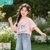 Girls' Cartoon Print Short Sleeve T-Shirt