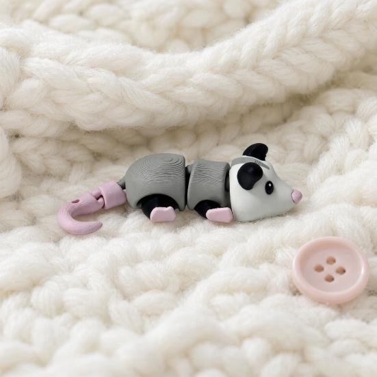 Articulated Possum Fidget Toy, 3D Printed Possum Figurine with Movable Joints, Cute Opossum Stress Relief Toy, Gift for Kids And Adults