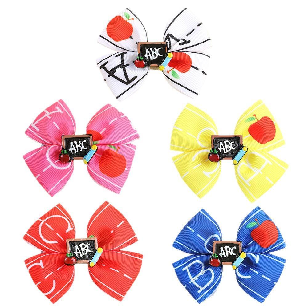 2Pcs New Striped Children's Bow Hair Clip Simple and Versatile Headdress Student Atmosphere Amall Hair Accessories