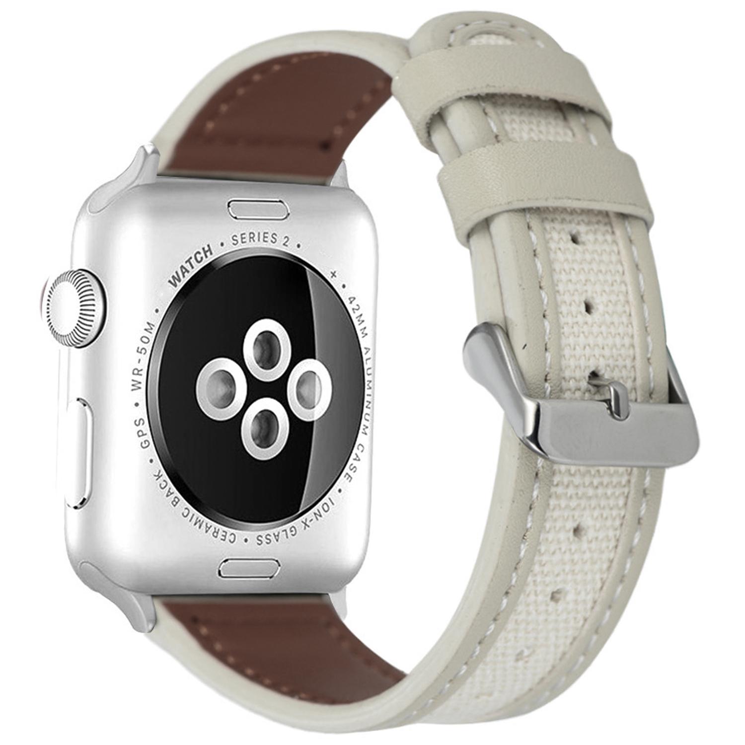 

KALEBOL For Apple Watch 10 46mm/Ultra 2/Ultra 49mm/9 8 7 45mm/SE (2023) SE (2022) SE 6 5 4 44mm/3 2 1 42mm Dual Color Watch Band Grey White