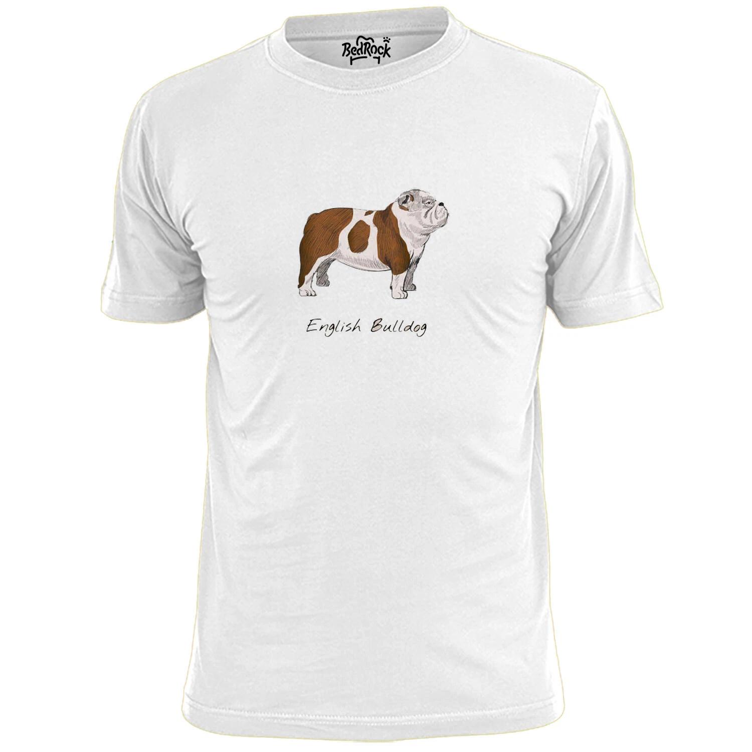 Mens Coloured English Bulldog Sketch T shirt Pets Mans Best Friend Pooch S