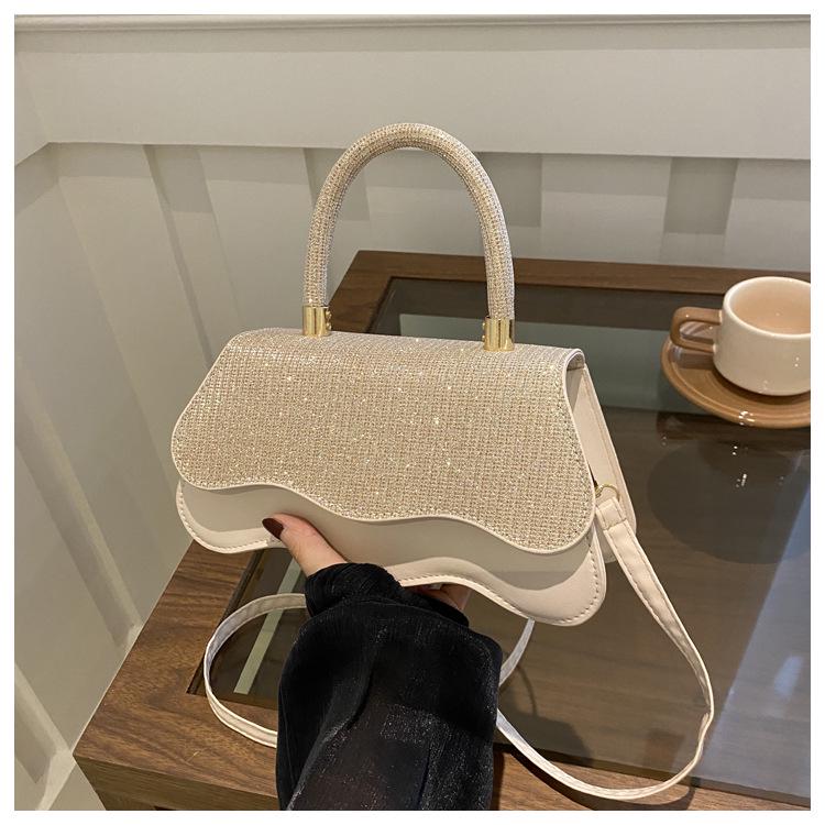 

2024 Spring/Summer Lace Glitter Handbag: Elegant Light Luxury Square Bag for Women