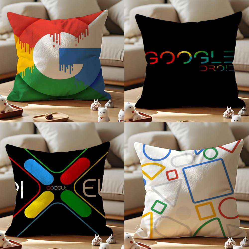 Google Cushion Cover Anti-dustmite Pillowcase Invisible Zipper Silky Short Plush Sofa Cushion Cover