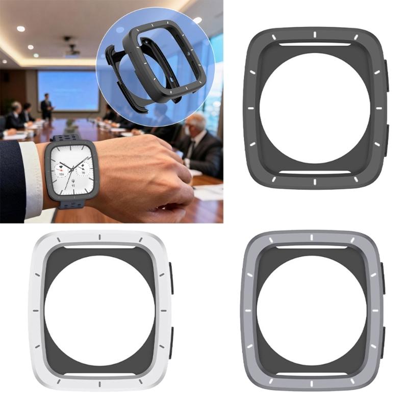 Watch Cover Full Coverage Shell for Active 2 Square/2s Scratchproof Metal Bumper Frame Case Housing Easy Installation