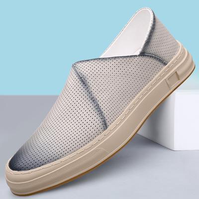 Mocassini in Vera Pelle Uomo Marca di Lusso Mocassino Moda Slip on Piatto Scarpe Casual Traspiranti Calzature Uomo Traforato Scarpa da Barco