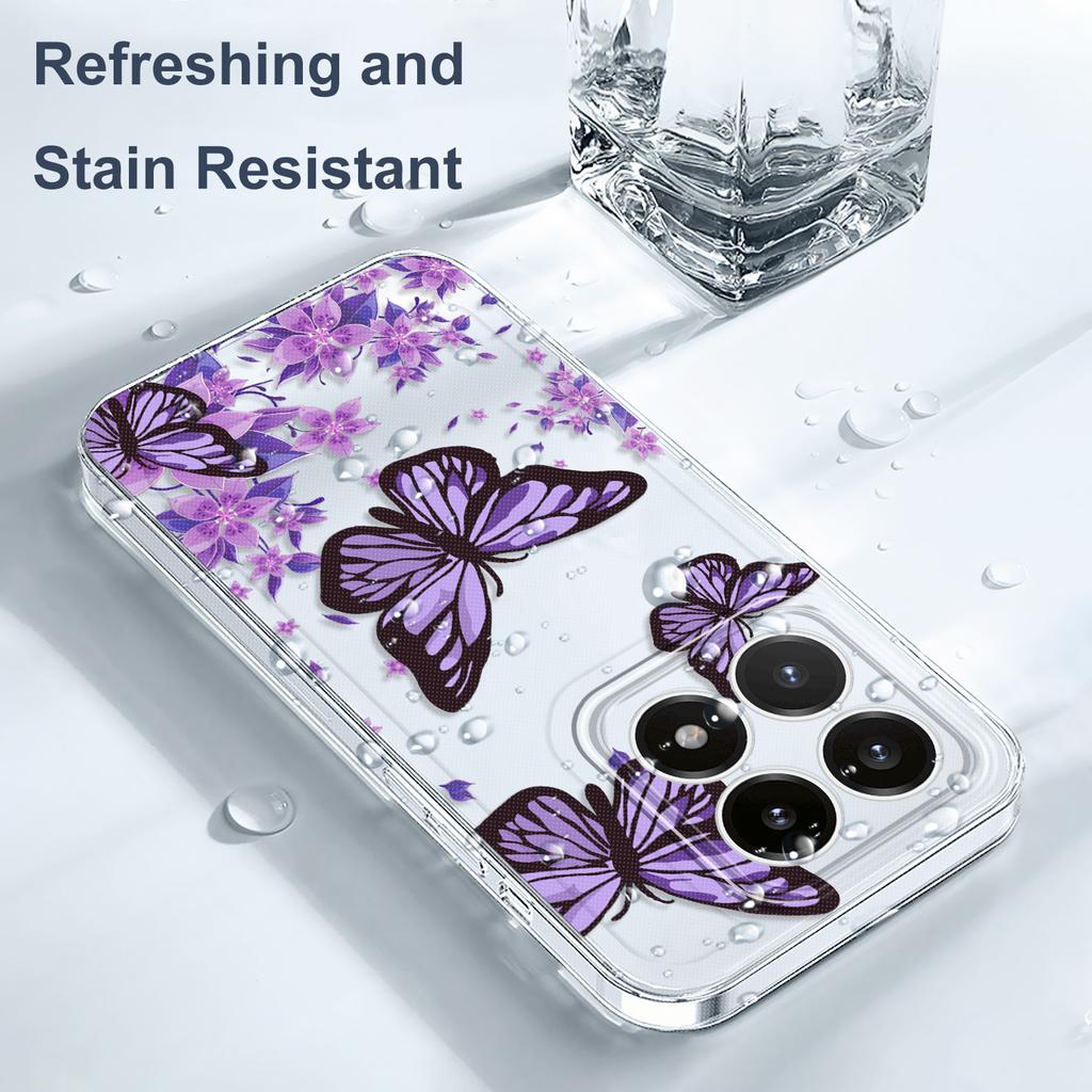 Sky Butterfly Transparent Phone Case For Xiaomi 15 15T 14 14T POCO M7 X7 F7 M6 X6 Pro Ultra 4G 5G Soft TPU Cover