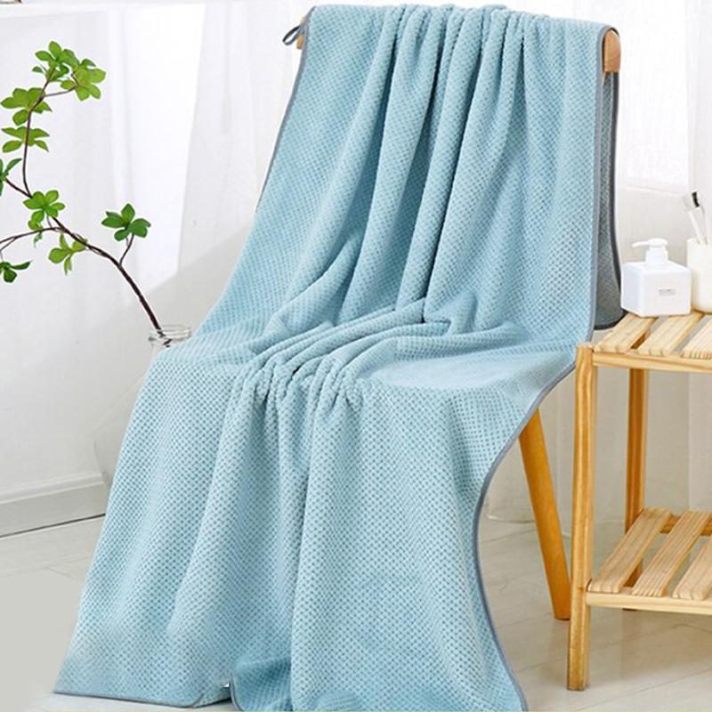 

1pc Premium Microfiber Pineapple Grid Towels - Soft & Highly Absorbent, Quick Drying, Ideal for Bathroom, Hotel, Spa & Hand Use 70x140cm синий