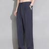 Summer Men's Pants Light&Thin Polyester Elastic Waist Semi-Wide Loose Slacks Drape Suit Pants Male Casual Trousers
