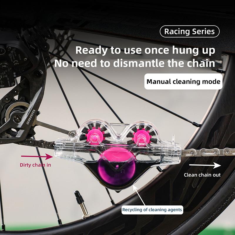 Bicycle Chain Cleaner PC Material Impact Resistant Corrosion Resistant Durable Nice for Road Cycling MTB Bicycle Maintenance