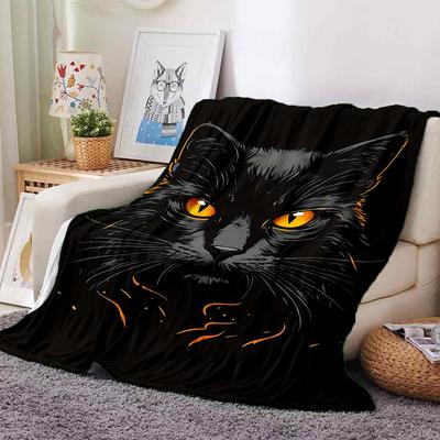 1pc Cat Face Soft Warm Throw Blanket Nap Blanket For Couch Sofa Office Bed Camping Travel,Comfortable