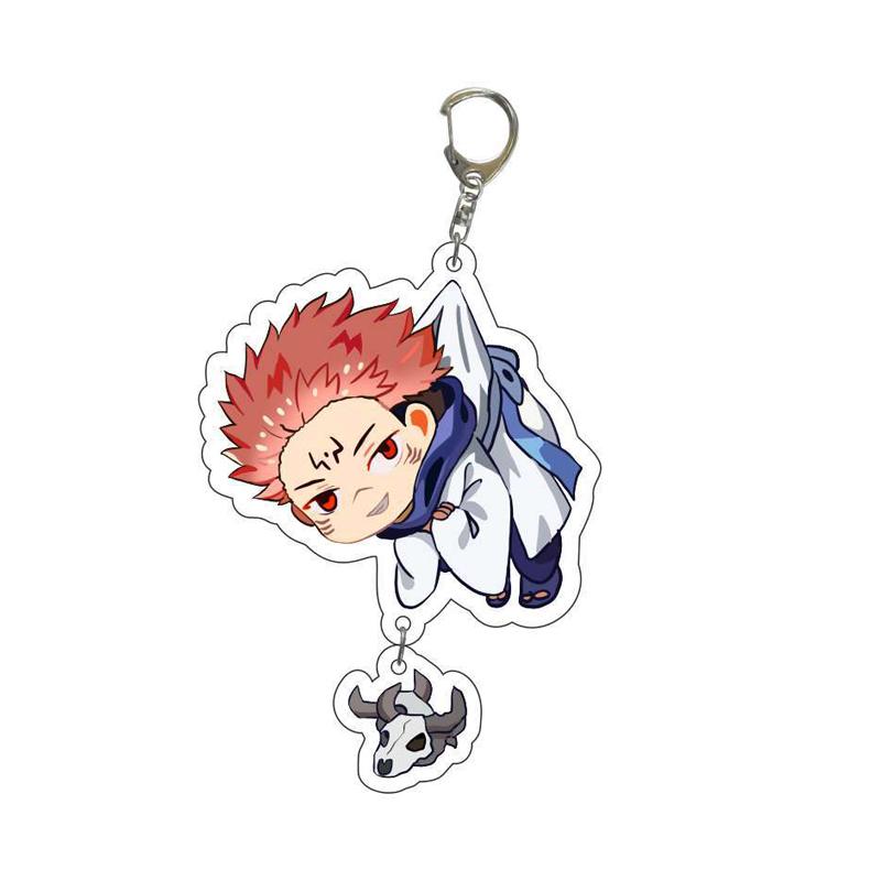 Jujutsu Kaisen Anime Keychain Itadori Yuji Gojo Satoru Cartoon Acrylic Bag Keyring Pendant Cos Accessory