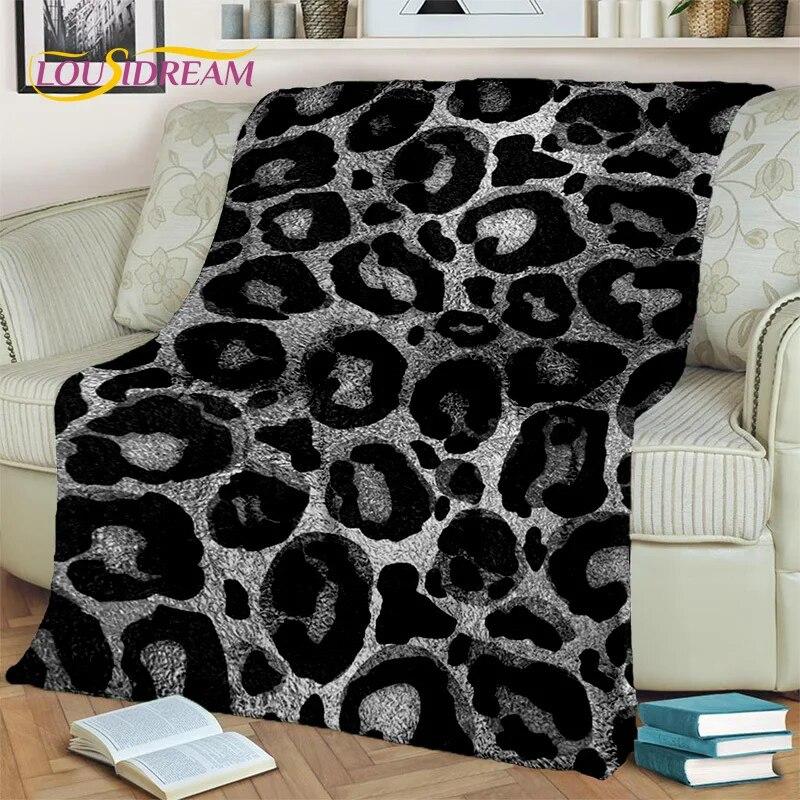 3D Wild Sexy Leopard Stripe Print Blanket,Soft Throw Blanket for Home Bedroom Bed Sofa Picnic Travel Office Cover Blanket Kids