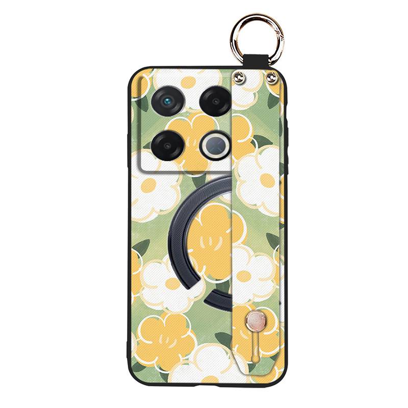 Lanyard Anti-dust Phone Case For infinix GT 20 Pro/X6871 Wristband Flower Back Cover Waterproof Shockproof Soft case