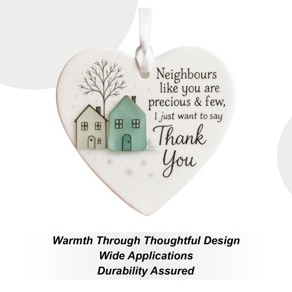 Dankeschön-Schmuckstück für Nachbarn Weiblich Männlich Wegziehende Nachbarn Gastgeschenke Herzförmiges Schmuckstück für Innen Außen Wegziehend