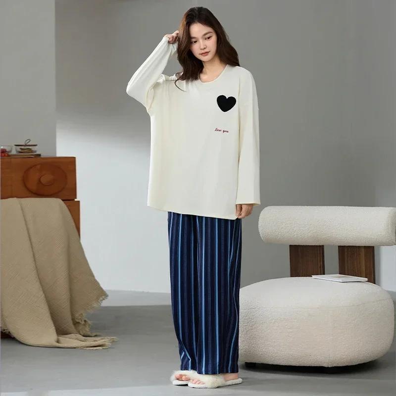 Cute Women's Pajamas Set Warm Pajamas Autumn and Winter Long Sleeve Long Pants Girls Pajamas Soft Pajamas Comfortable Cartoon Pajamas