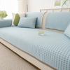 Summer New Cool Bean Ice Silk Sofa Cushion Straight Row Anti-Cat Scratch Sofa Cover Fixed Non-Slip Sofa Seat Cushion