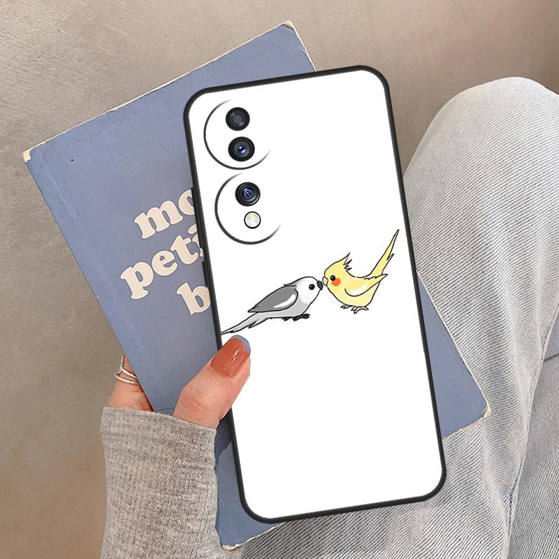 Cartoon Animal Chubby Cockatiel Case For Honor Magic 8 7 6 5 Pro Cover For Honor 400 200 X9c X9b X9a X8a X8b 50 70 90 Lite