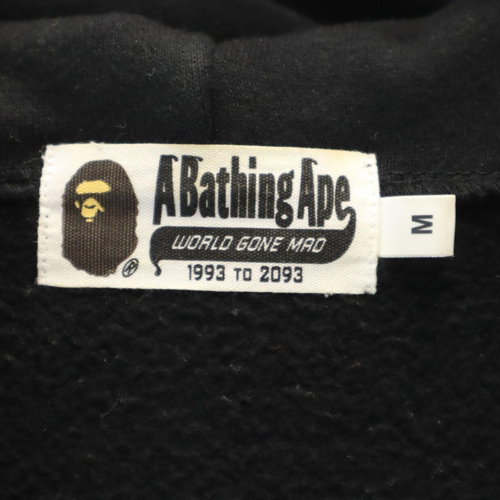 A BATHING APE made in Japan Shark Long sleeve sweat Zip hoodie M black Men's Used