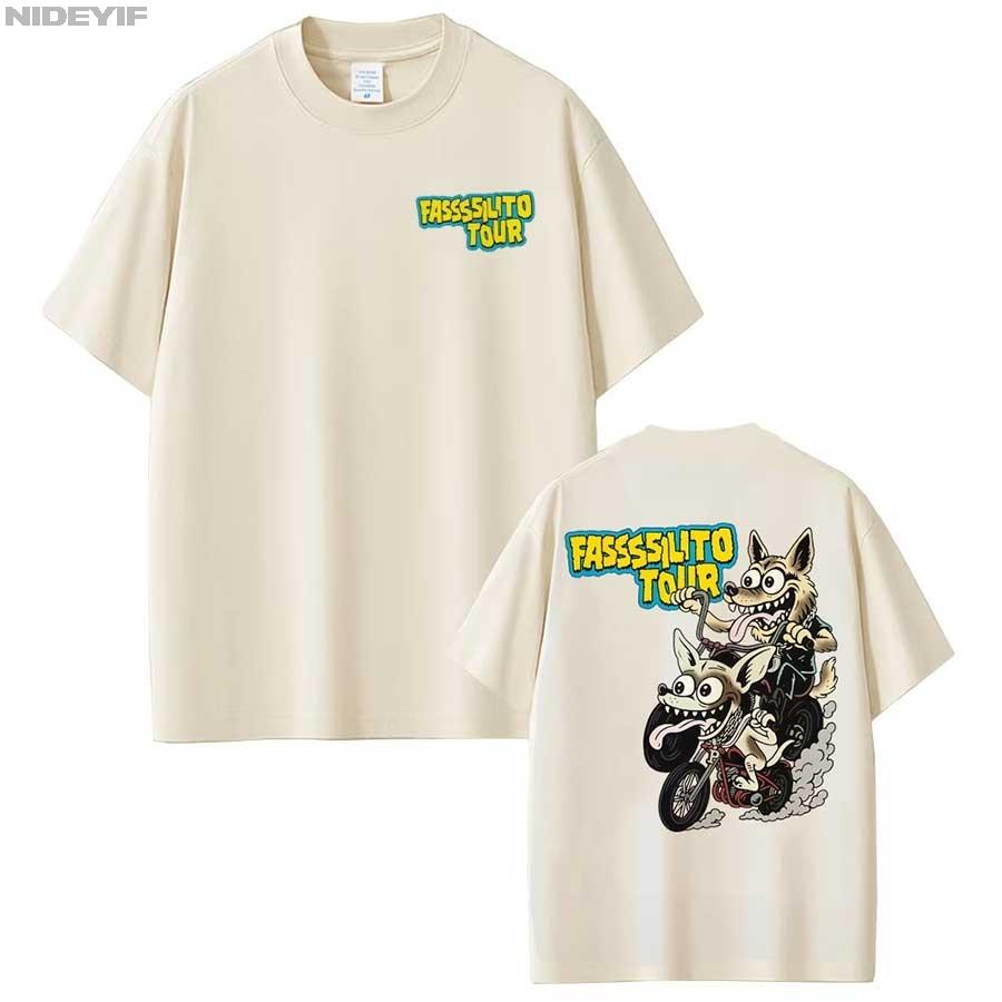 

Singer La Pantera Fassssilito Tour T shirt for Unisex Women Hiphop Streetwear Oversized Tops 100 Cotton TShirt S