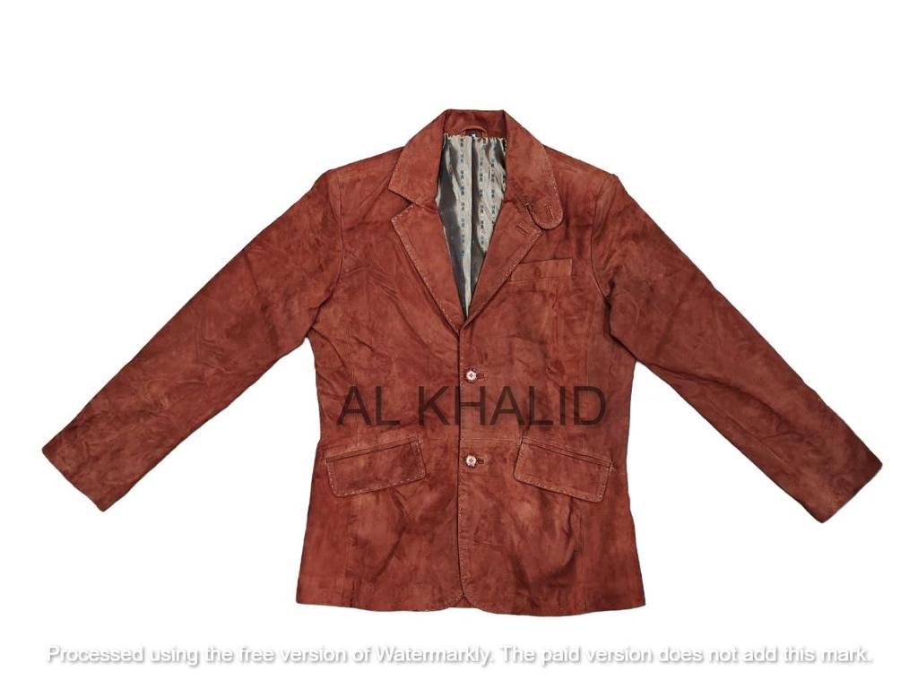 Brauner handgemachter stilvoller Blazermantel für formelle Arbeiten und Partys aus echtem weichem Wildleder