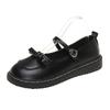 Women S Korean Style Round Toe Flat Leather Shoes For Jk Lolita Daily Wear