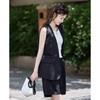 TERRE BLEUE Women's Casual Sleeveless Blazer Vest & Shorts Set