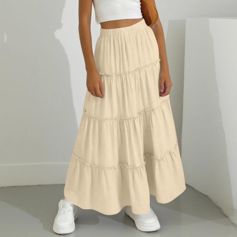White Skirt New Summer European and American Women's Fashion Casual Daily Cake Skirt