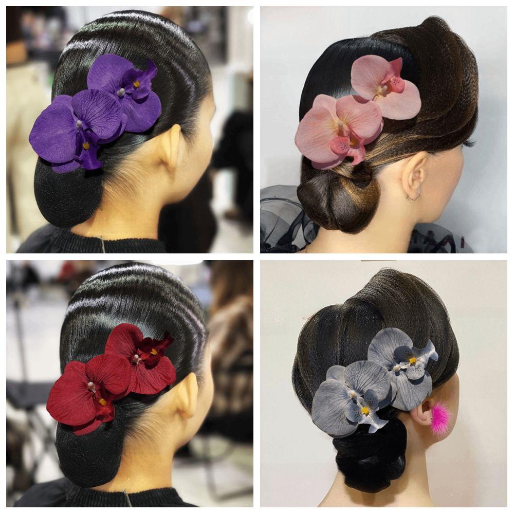 Blumenmuster Orchideenblüte Haarspange Große Größe Kopfschmuck Neue Tanz-Haaraccessoires