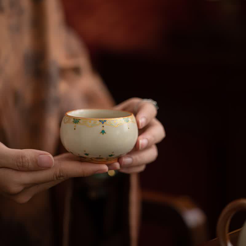 Dunhuang Baoxianghua Ru Kiln Ceramic Kung Fu Tea Set