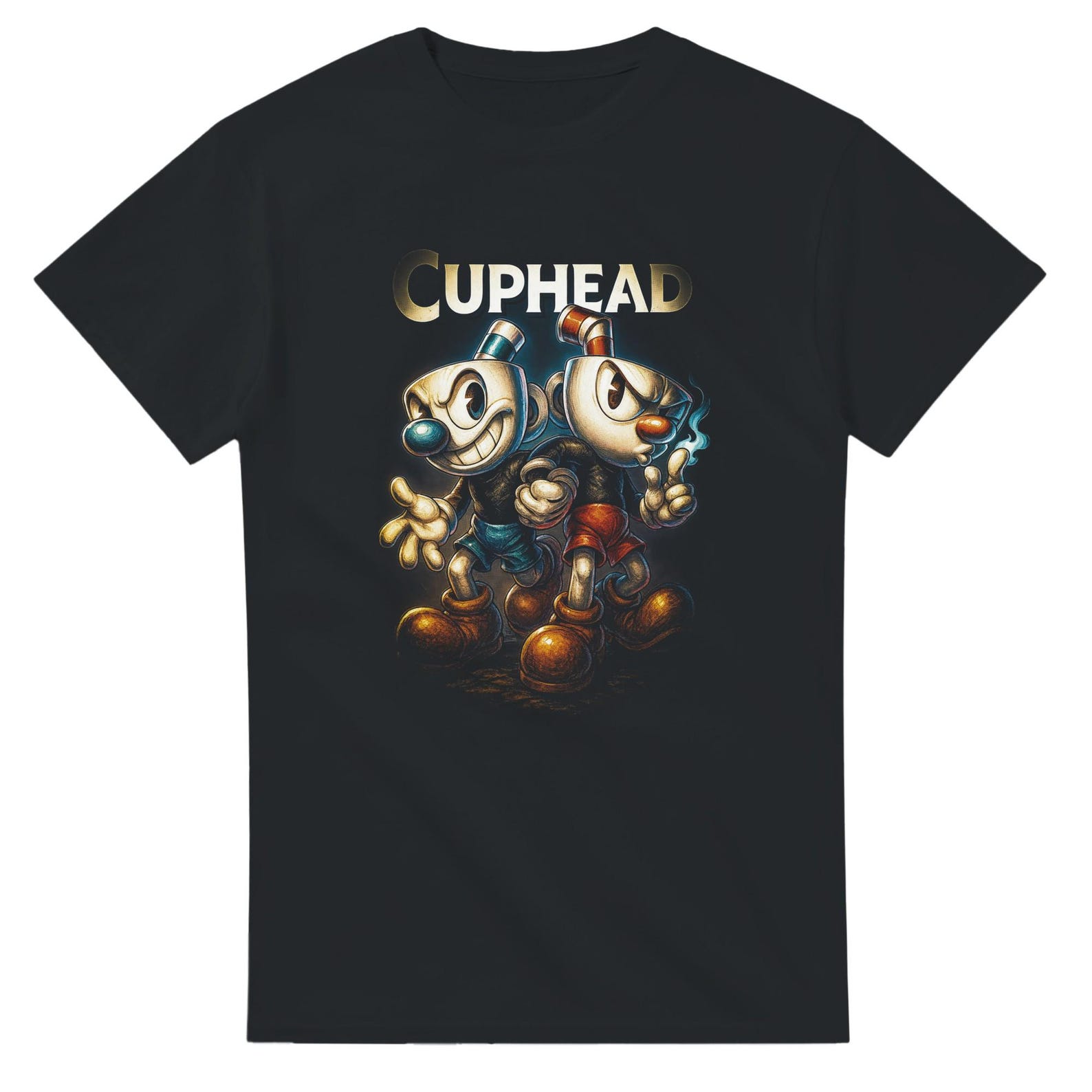 Cuphead Halftone Heavyweight Unisex Crewneck T shirt | Gildan® 5000 2XL