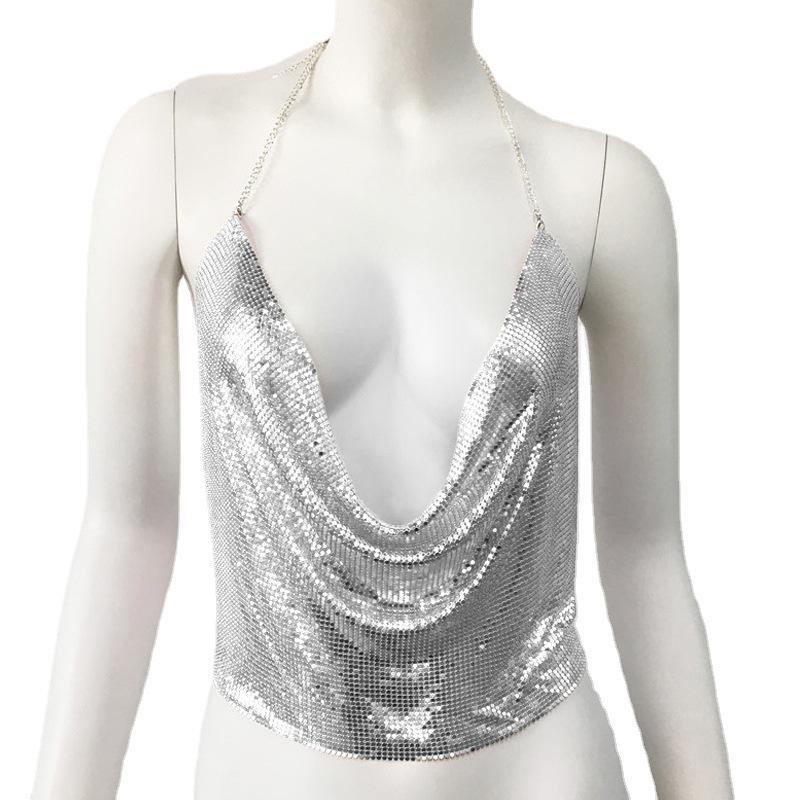 European & American Sexy Sequin Top - Women's Nightclub Party Wear 