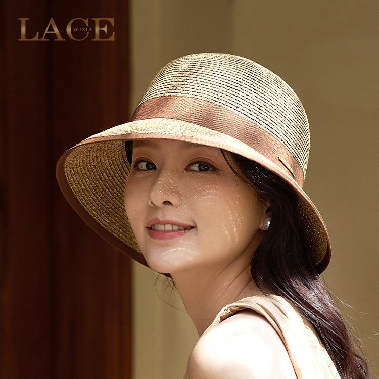 

Women s Wide Brim Korean Style Foldable Straw Sun Hat with Bow - Perfect for Outdoor Travel & Beach Vacation Adjustable чорний