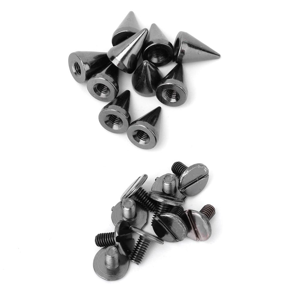 50pcs 7*10mm Bullet Spikes Punk Rivets Leathercraft Studs DIY Clothing Decoration (Gun Color)